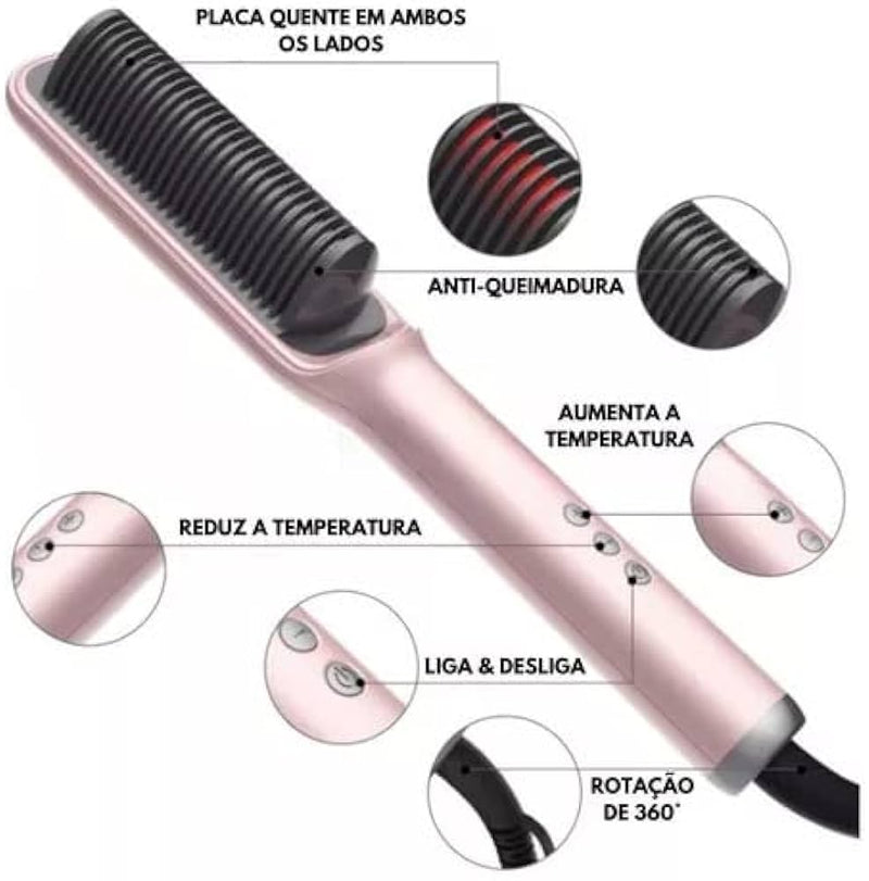 Escova Alisadora e Secadora  Profissional Elétrica bivolt